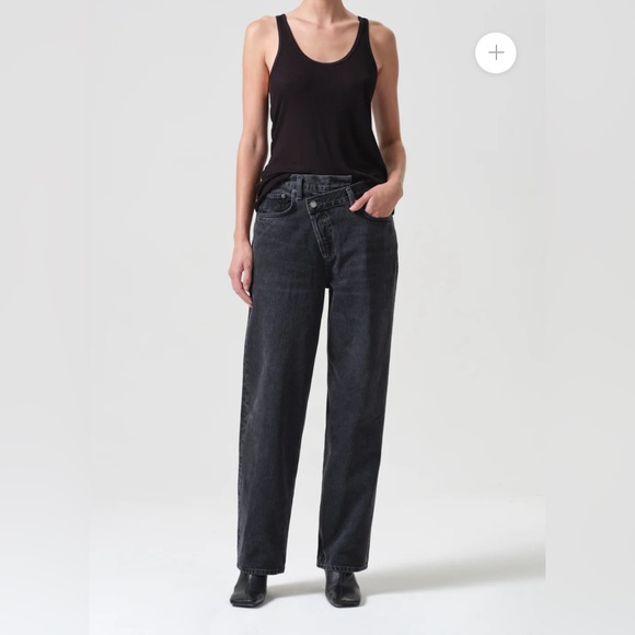 Agolde Denim - Agolde Womens 29 Black Criss Cross Upsized Jean